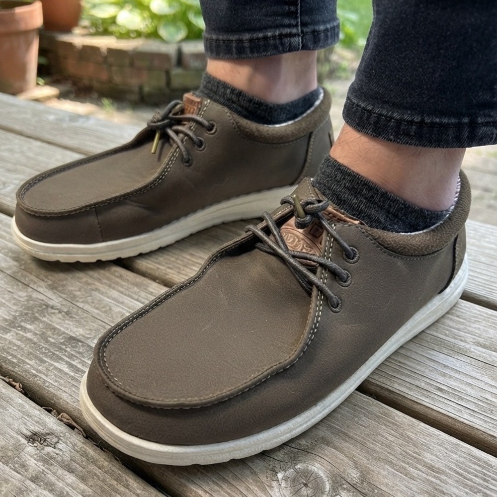 Hey Dude Paul Classic Brown Mens Slip On Loafers‎ Shoes Size 8 43352-255